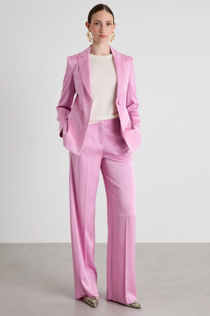 Blazer in shiny enver satin - PINK