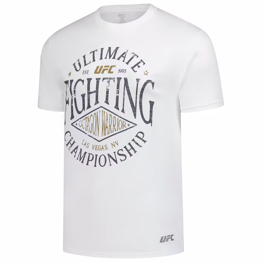 Men's White UFC Distressed Logo T-Shirt