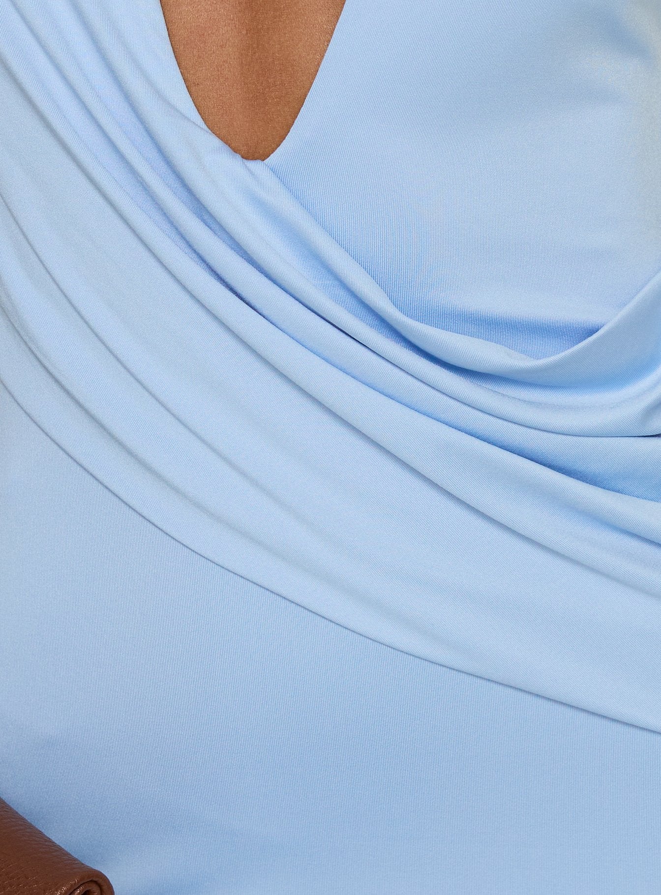 Nomani Halter Plunge Maxi Dress Baby Blue