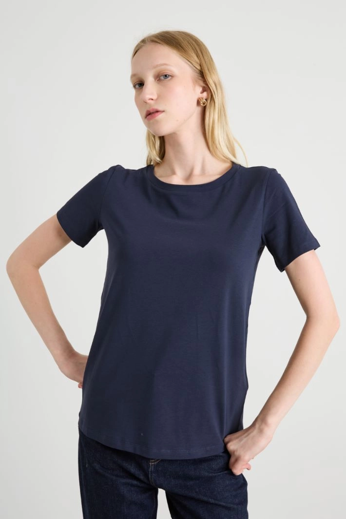 Cotton jersey T-shirt - BLUE