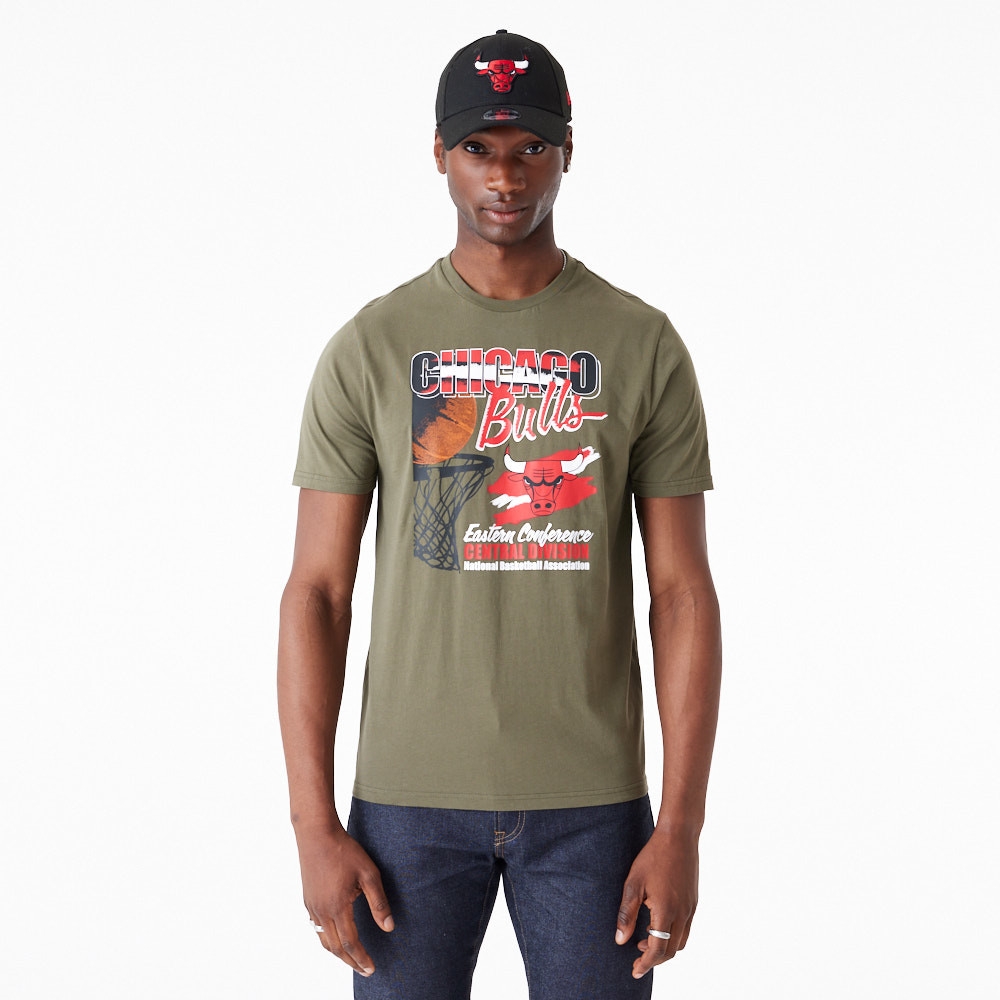 Chicago Bulls Player New Era NBA T-Shirt Olive