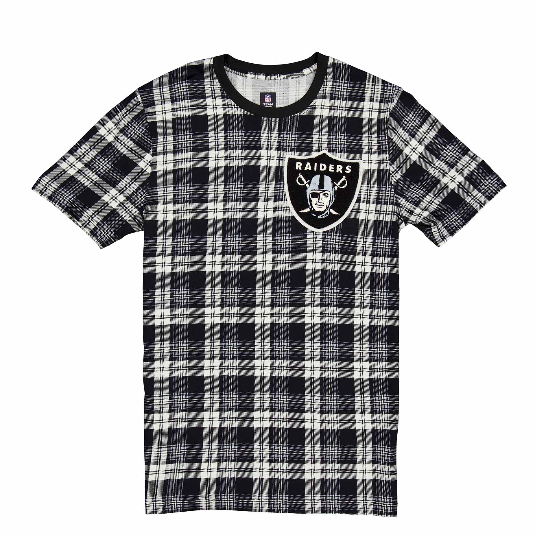 Las Vegas Raiders Plaid 2024 New Era 3rd Down NFL T-Shirt Black