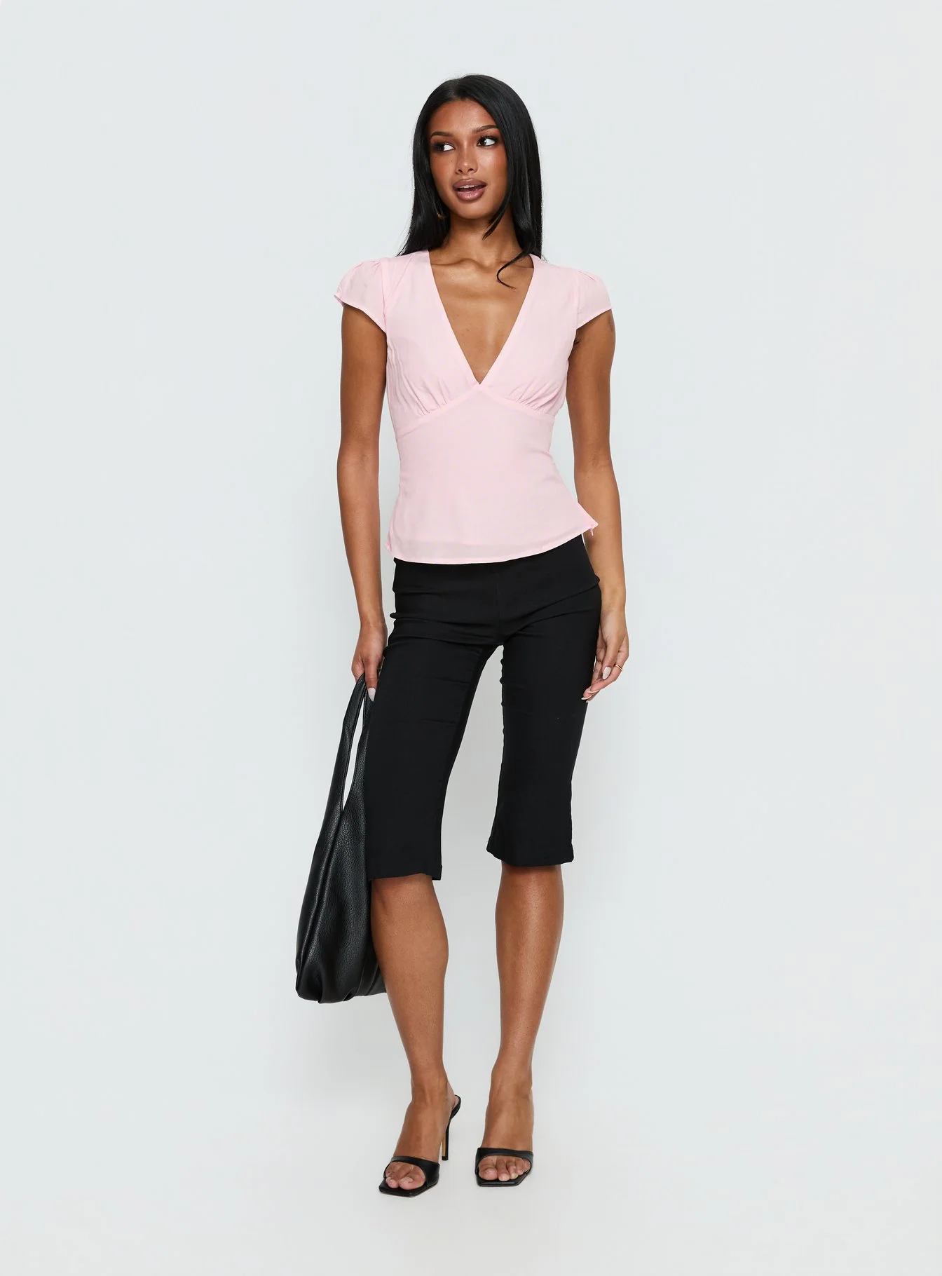 Dalanna Cap Sleeve Top Pink / Lemon Polka