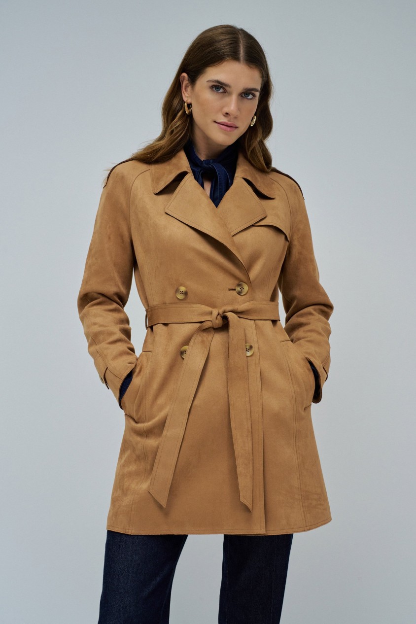 SUEDE TRENCH COAT