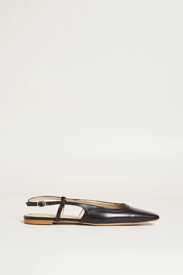 Low slingbacks - BLACK