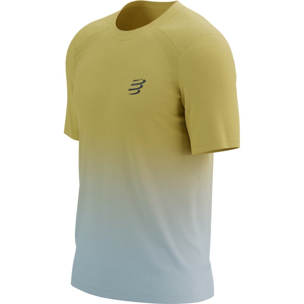 Compressport Performance Running T-Shirt Men - ceylon yellow/grey dawn