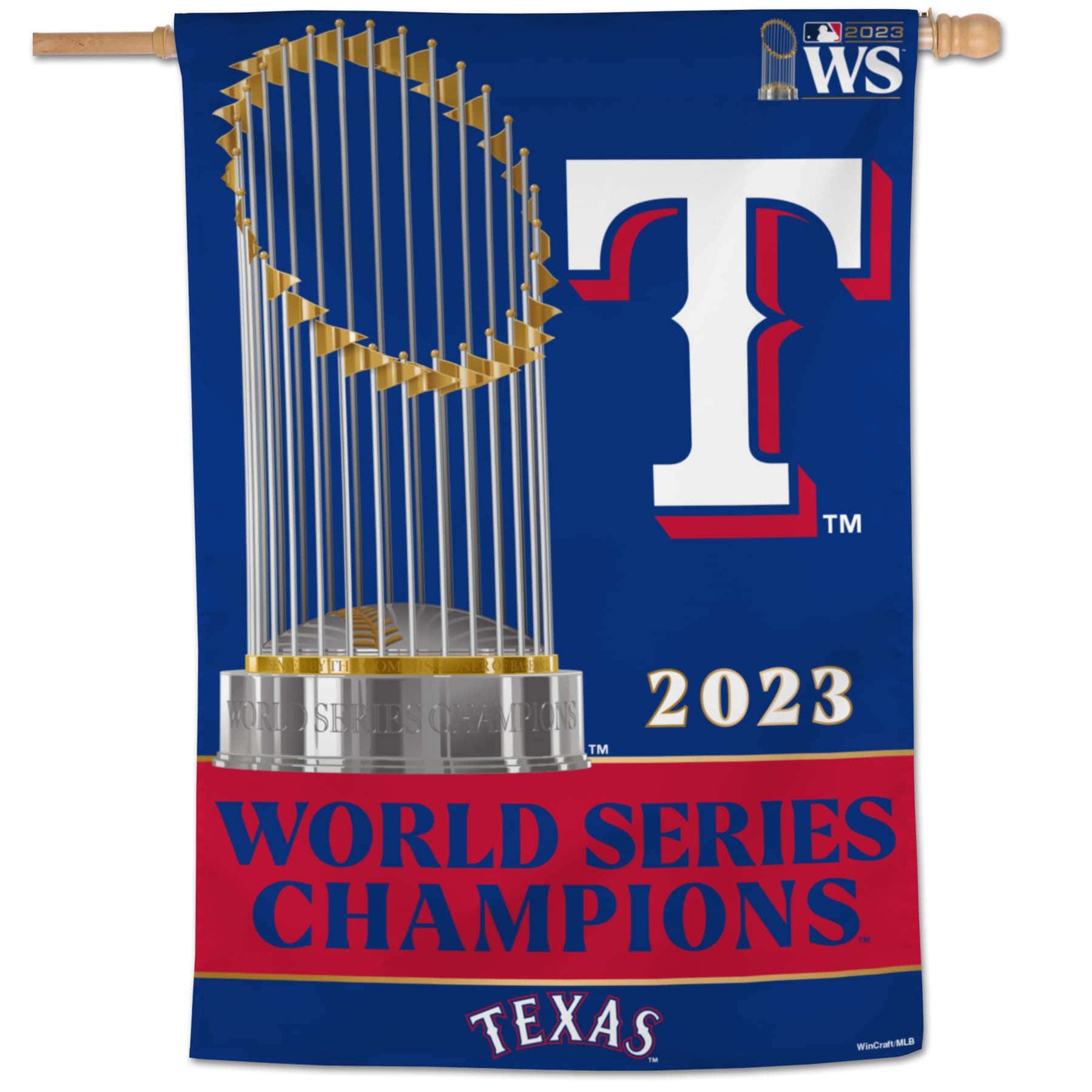 Texas Rangers 2023 World Series Champions Banner Flag