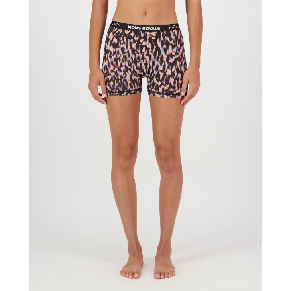 Mons Royale Hannah Merino Hot Pants Women - rock leopard
