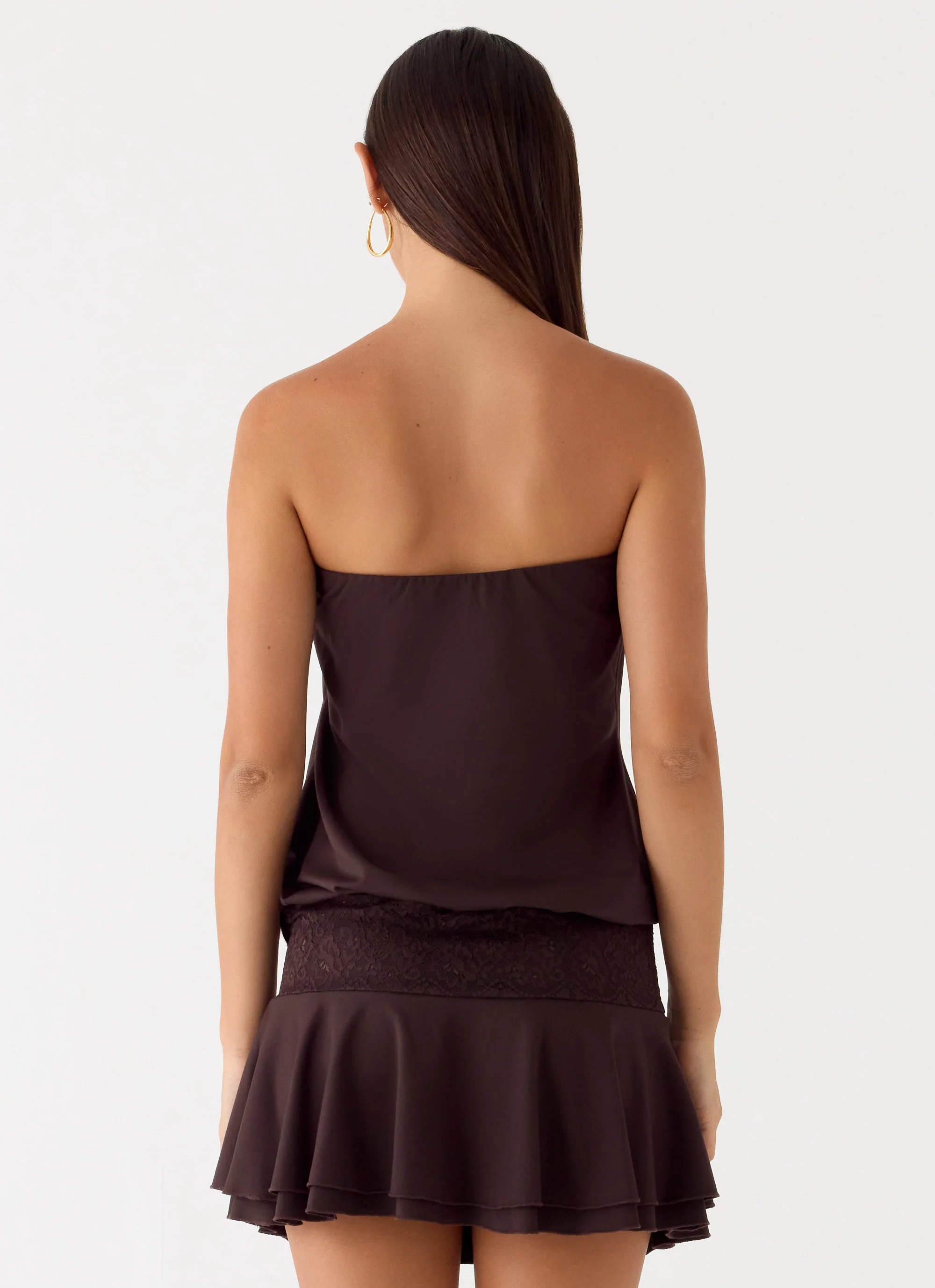 Noreen Strapless Mini Dress - Chocolate Torte