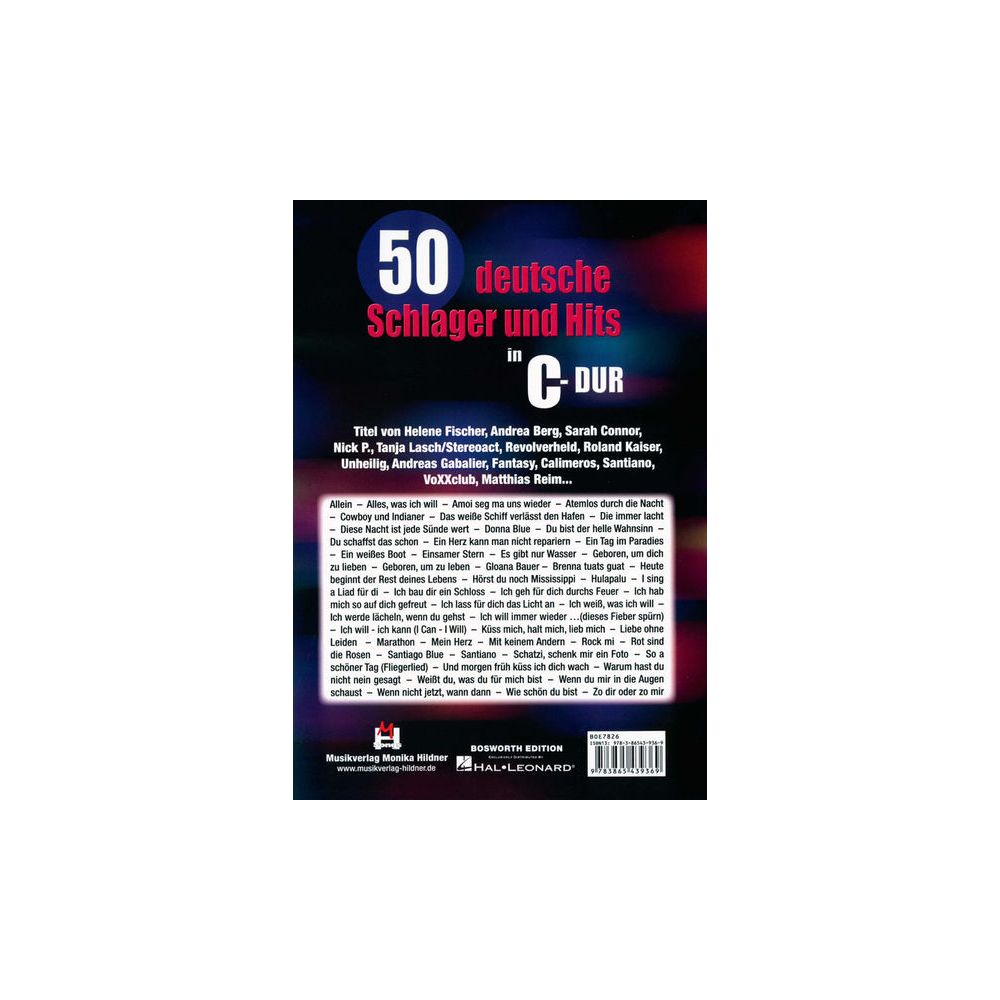 Musikverlag Hildner 50 deutsche Schlager und Hits – Thomann Ireland