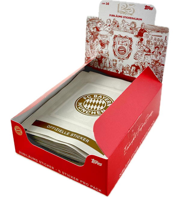 Topps 125 Years FC Bayern München Stickers - Album + 2 Boxes (=60 Packets)