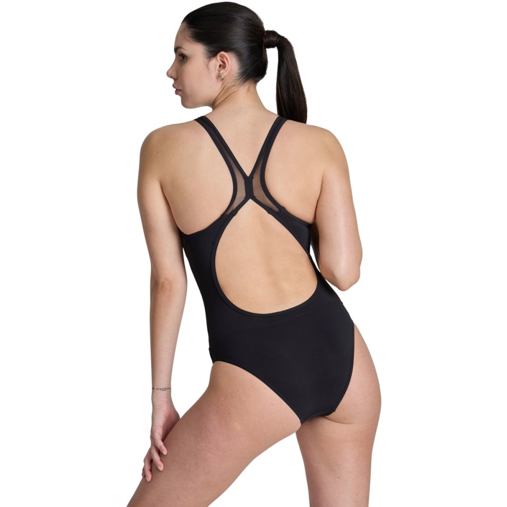 arena Feel Mesh Panels Swim Pro Back Swimsuit Women - Black