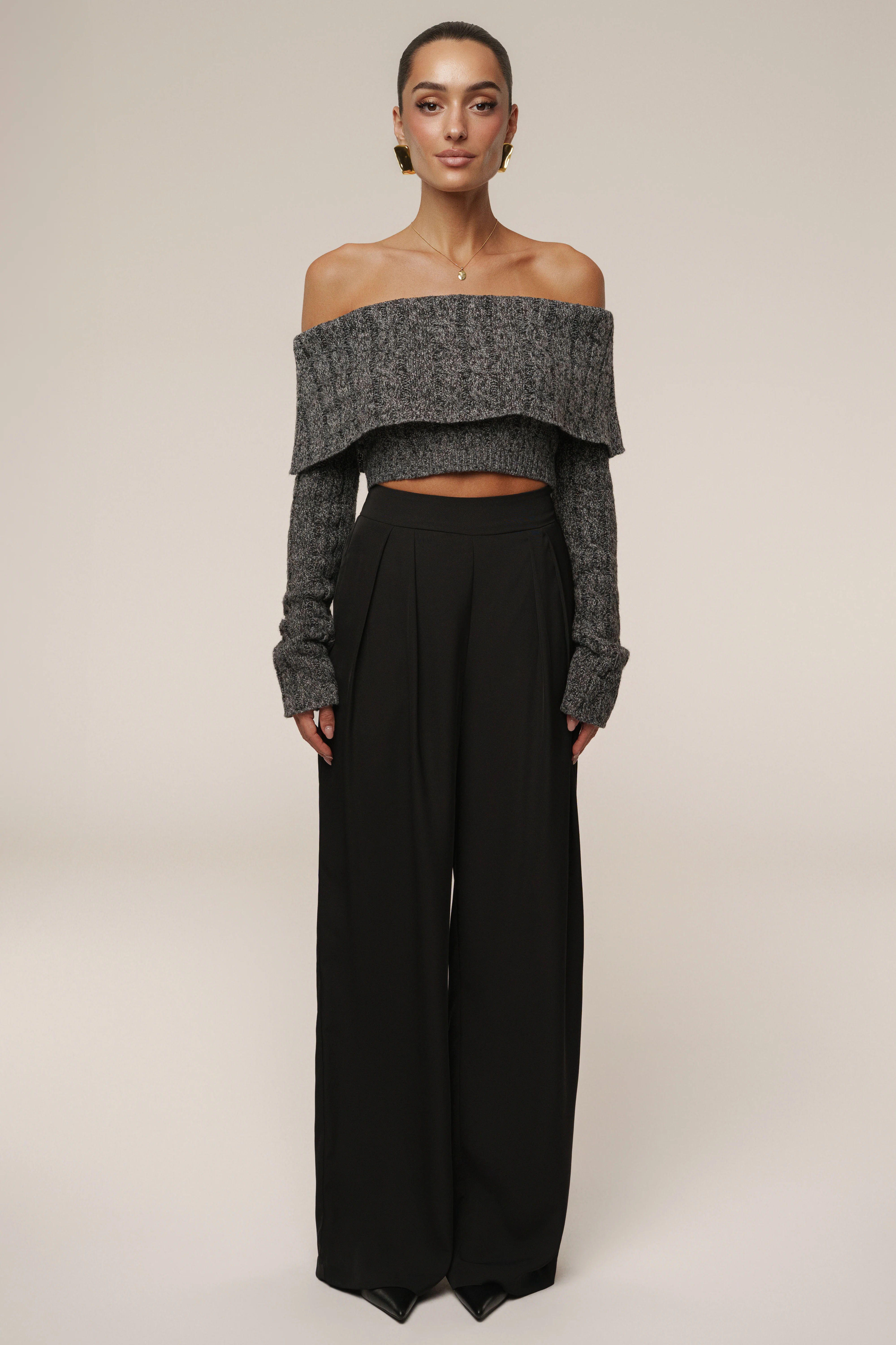 Grey Off Duty Sweater Top