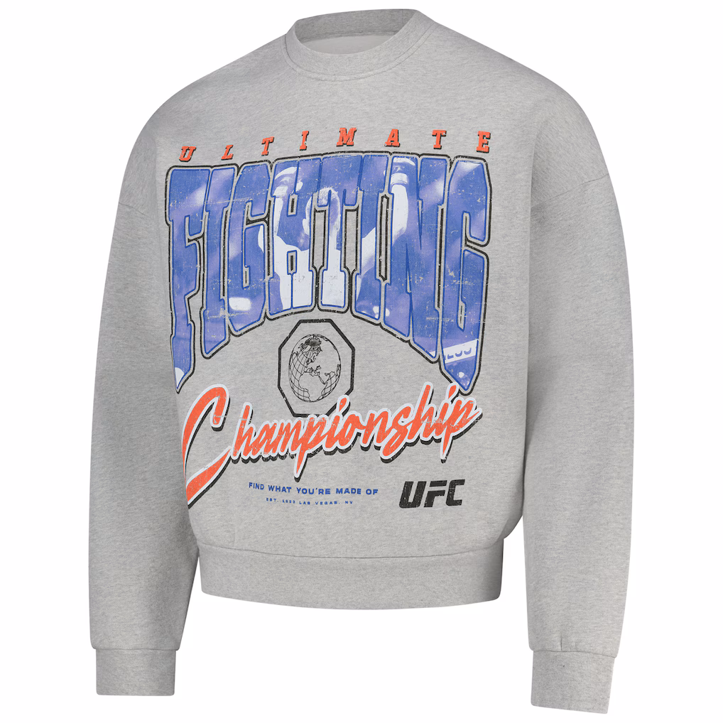 Men's Heather Gray UFC  Fighting Pullover Sweatshirt