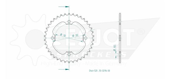 Esjot crown 38 teethRef: Esjo00066A / 12113039