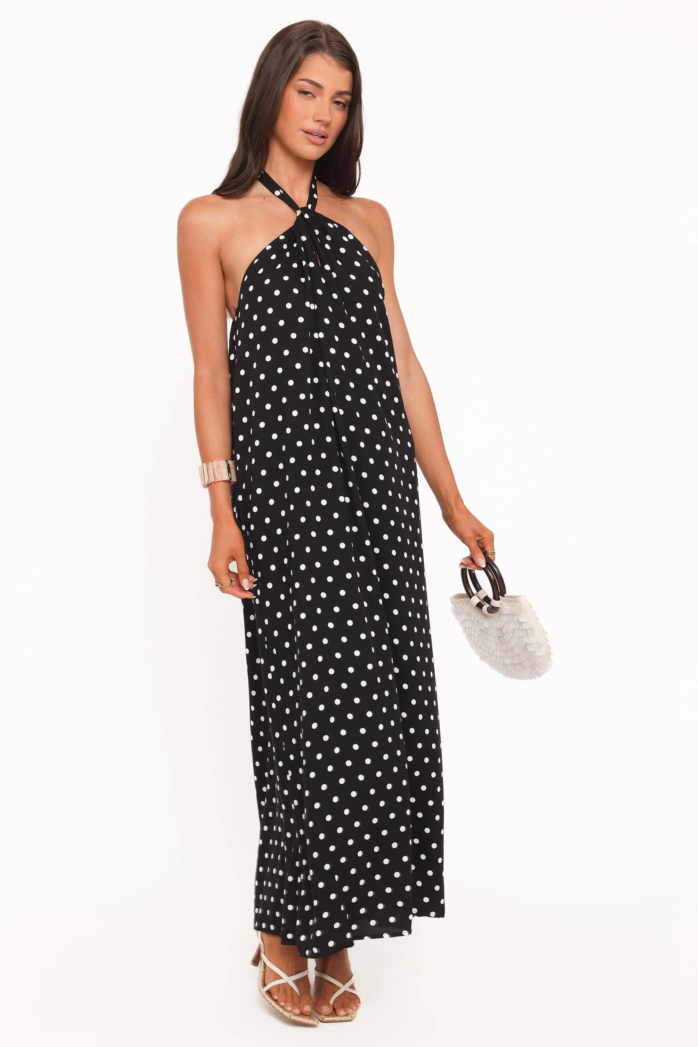 Theophania Maxi Dress - Black Polka Dot