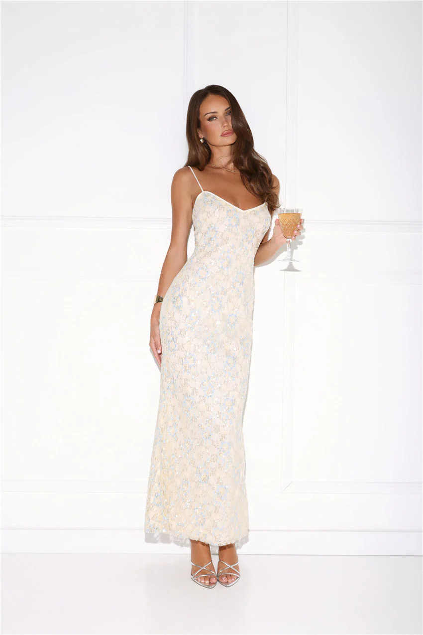 She's Always Right Lace Maxi Dress Yellow