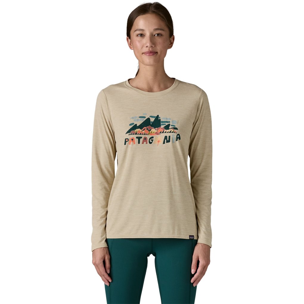 Patagonia Capilene Cool Daily Graphic Longsleeve Shirt Women - Fitz Roy Foliage: Current Blue X-Dye
