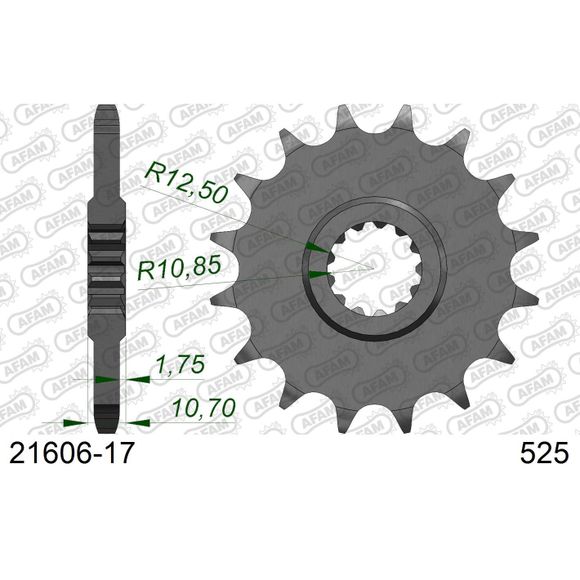 AFAM 525 Chain Kit Steel TypeYAMAHA 850 TDM 850 (4TX) - 1996 - 1998Ref: 01283637 / KIT102551