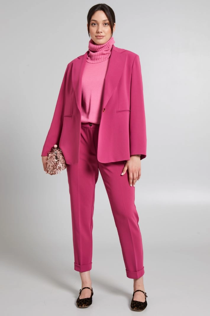 Straight cady blazer jacket - RASPBERRY