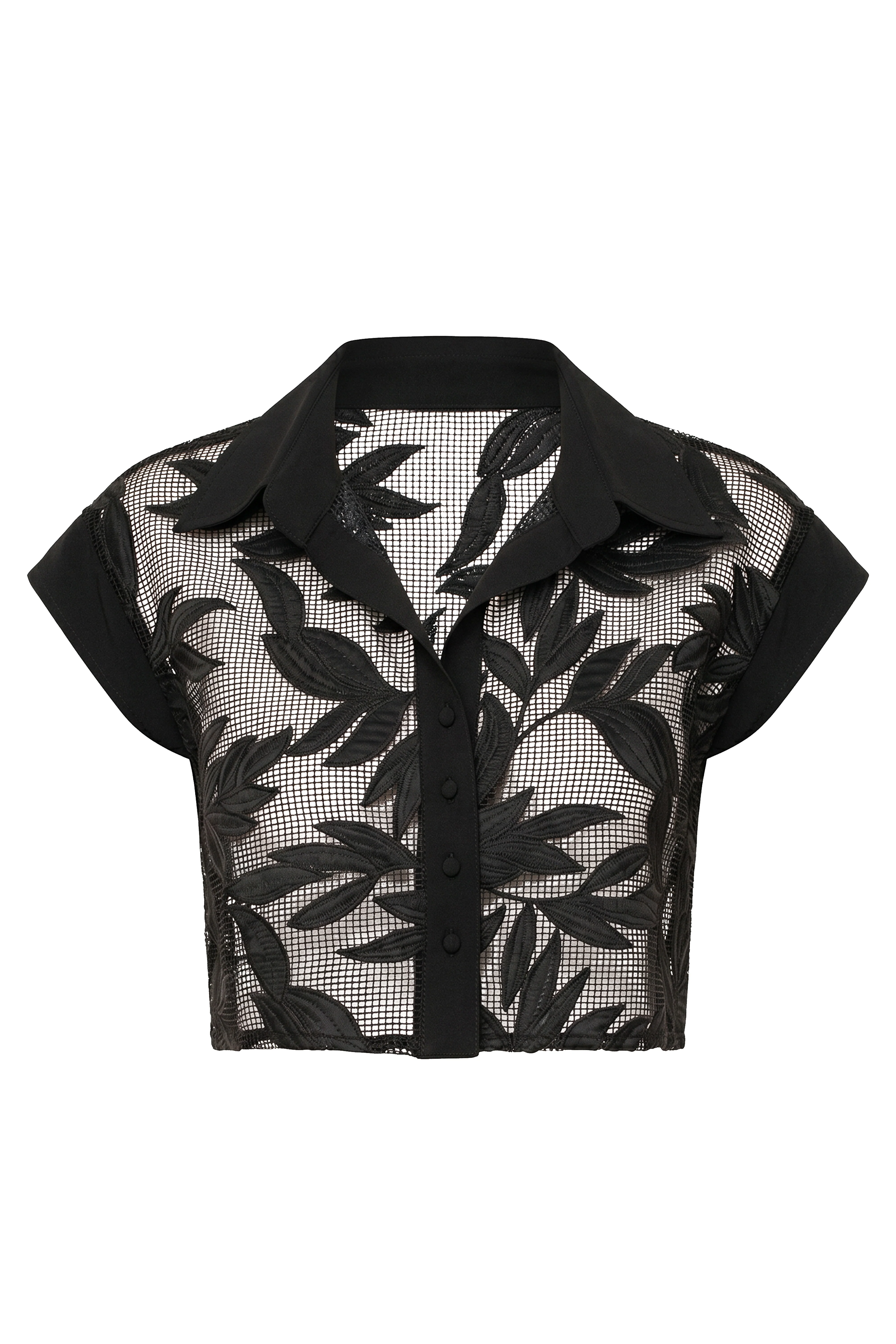 Black Bali Nights Embroidered  Top