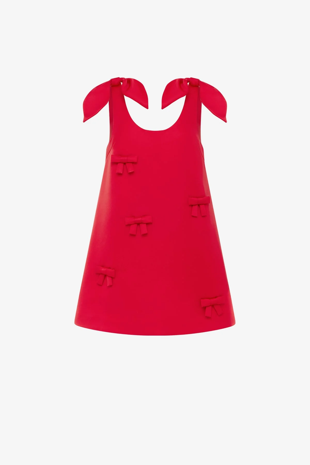 Harper Bow Mini Dress - Vermilion