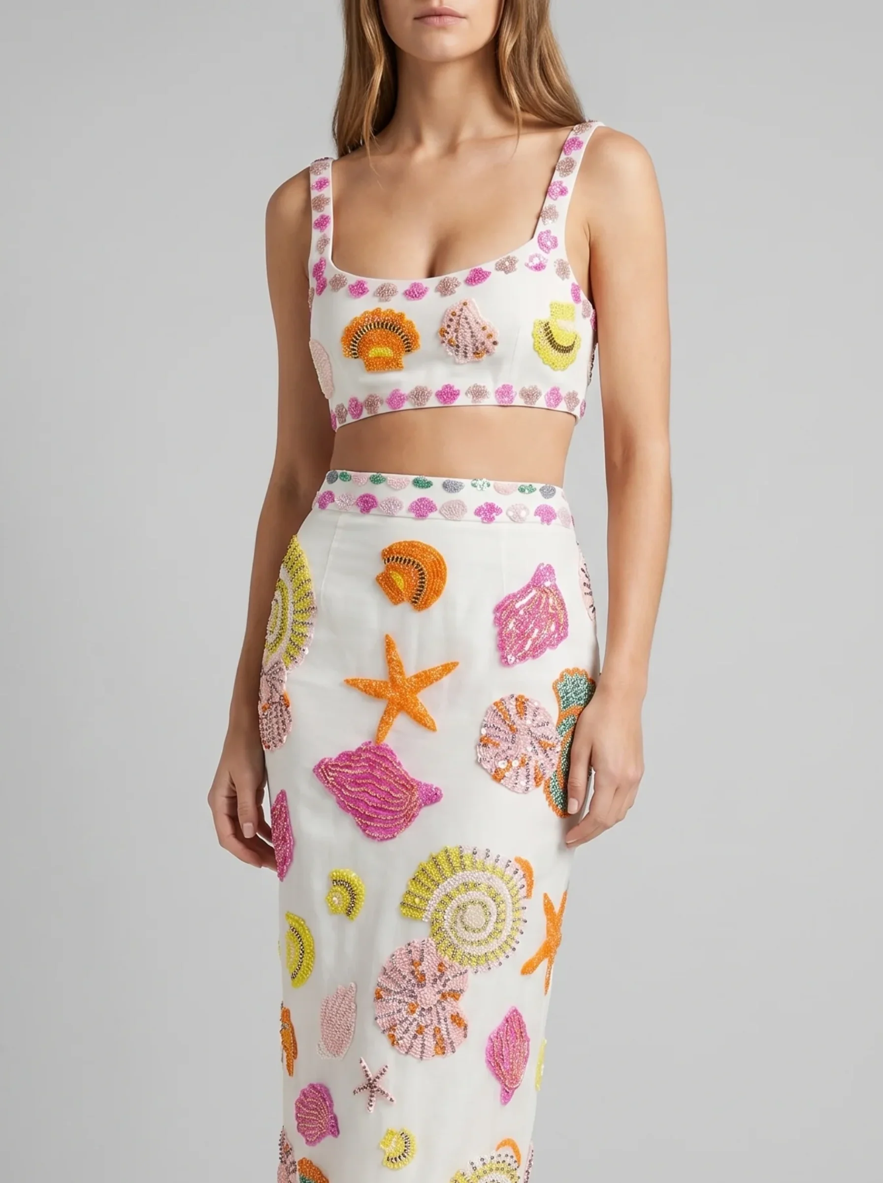 New York Hand-Embroidered Skirt Multi Colour