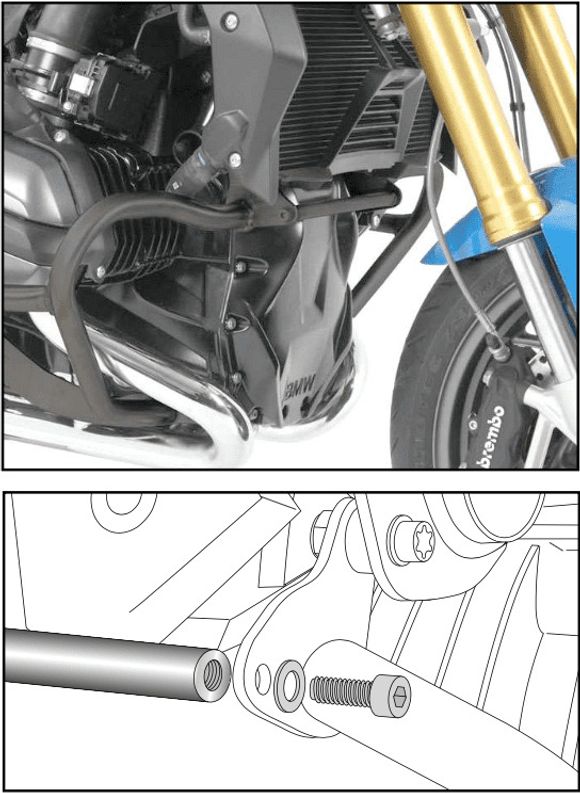 Pare-carter Hepco & Becker Renfort supplémentaire pour crash bar - anthraciteRef : HBE02686A / 4222668 00 05