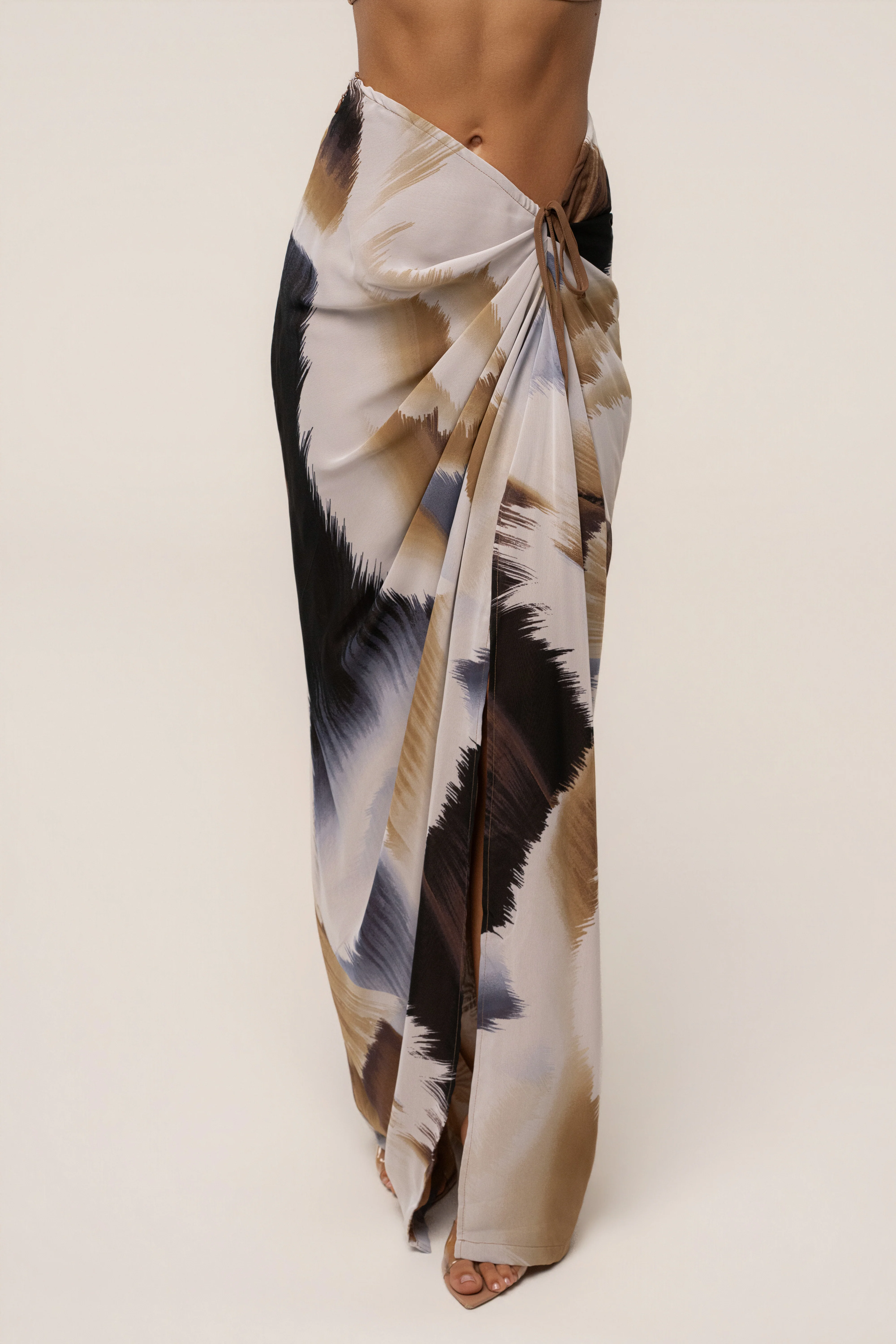 Brown Abstract Noelia Printed Skirt