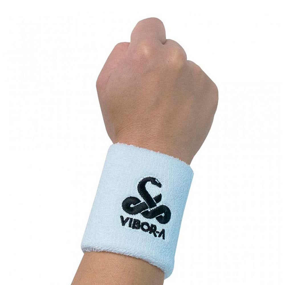 WHITE VIBOR-A WRISTBAND WITH BLACK LOGO