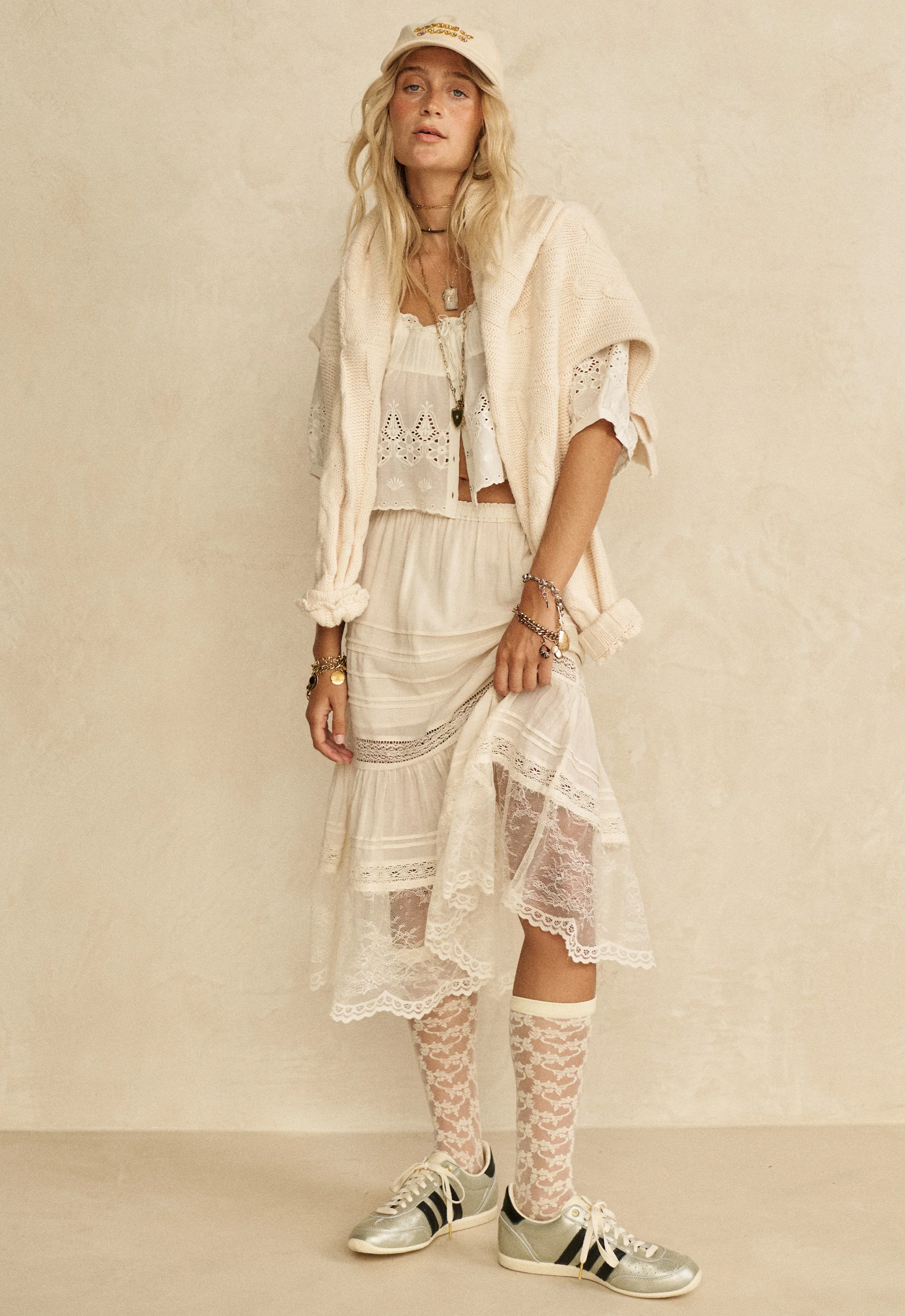 Teodora Lace Midi Skirt