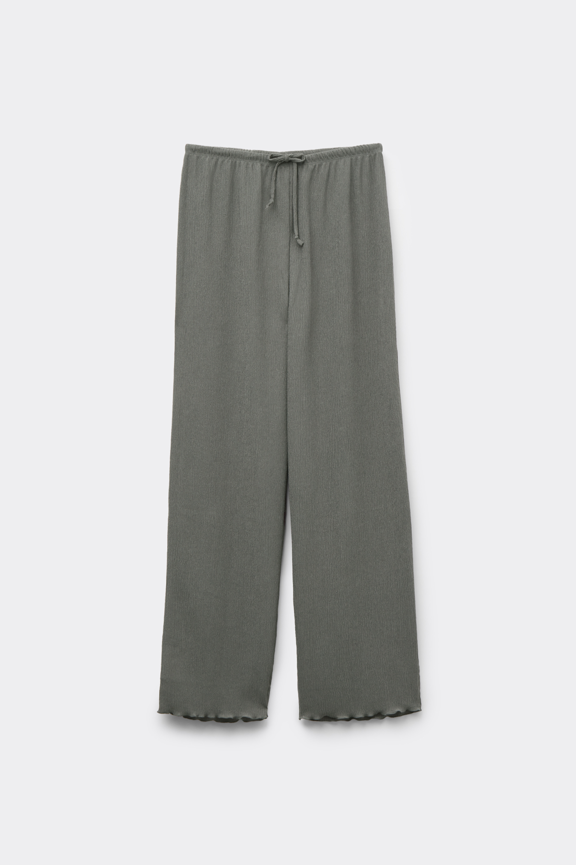Crepe-Effect Palazzo Trousers with Drawstring