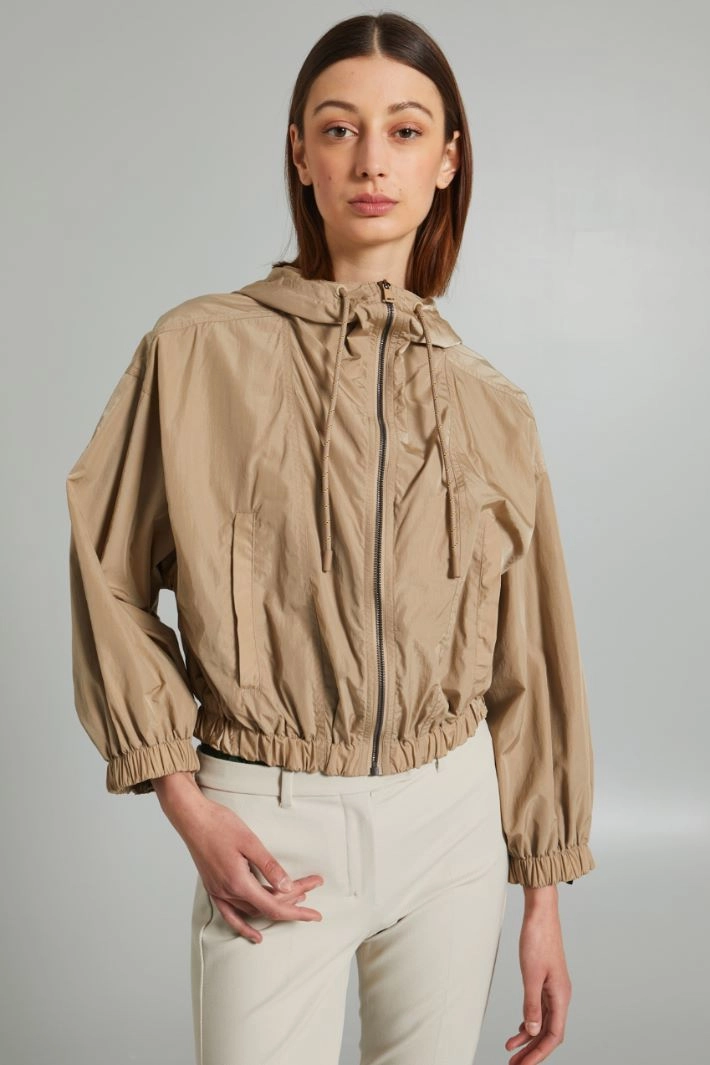Short taffeta jacket - SAND