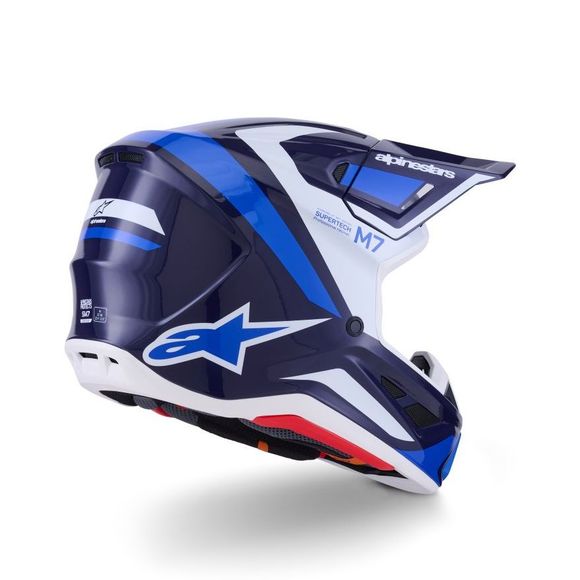 Casque cross Alpinestars S-M7 RISE 2026 - Bleu / BlancRef : AP4043