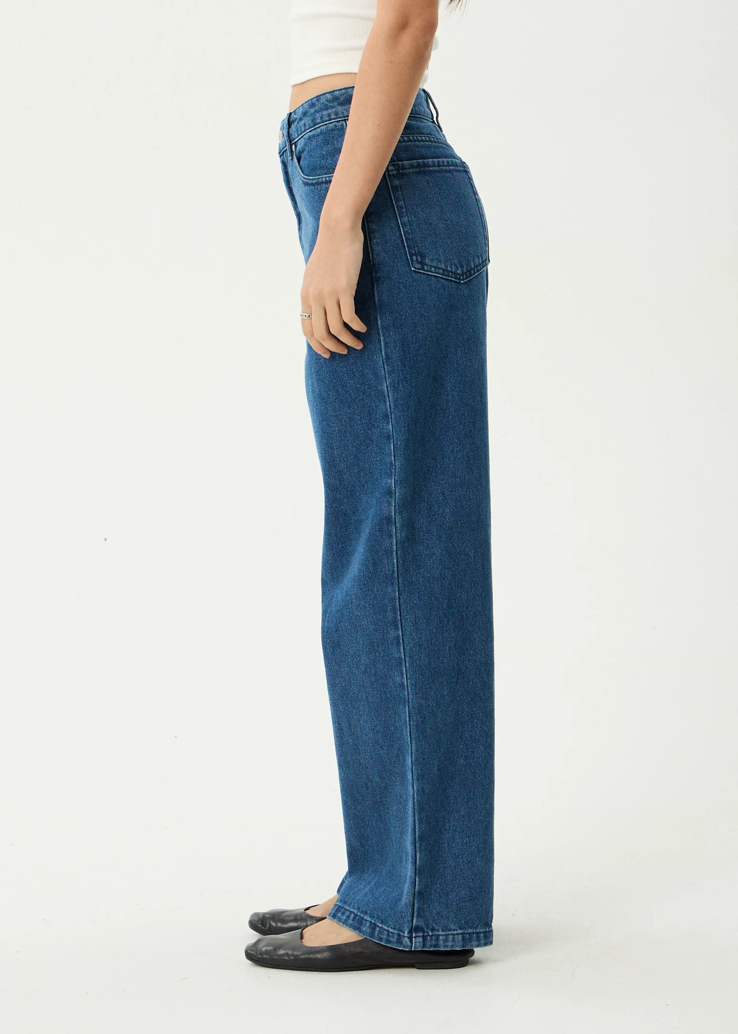 AFENDS Womens Bella - Denim Wide Leg Jean - Authentic Blue