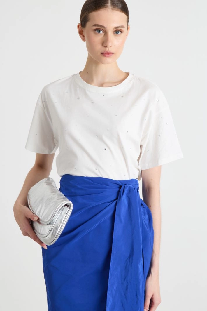 Rhinestone T-shirt - WHITE