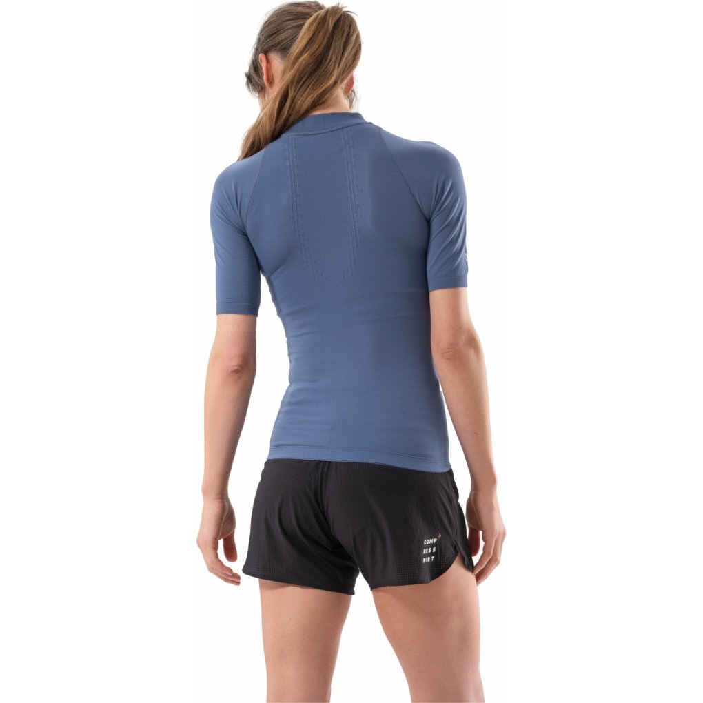 Compressport Trail Racing Postural Short Sleeve Shirt Women - indigo