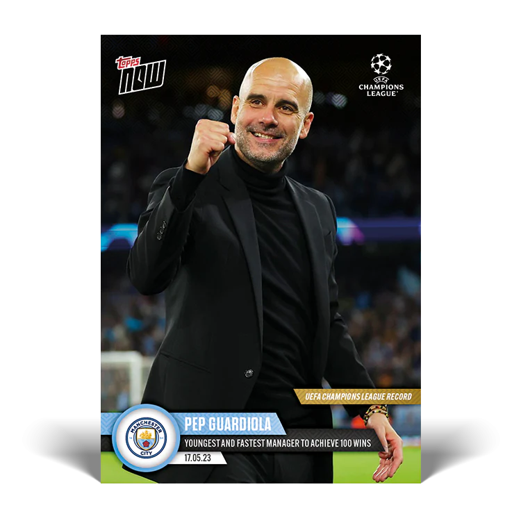 Topps UK - UEFA Champions League record: Youngest and fastest manager to achieve 100 wins - UCL TOPPS NOW® Card #114