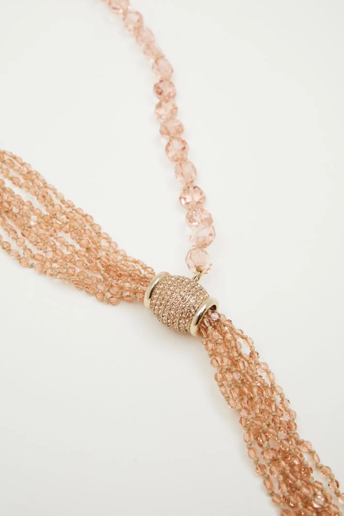 Asymmetric nugget necklace - PINK