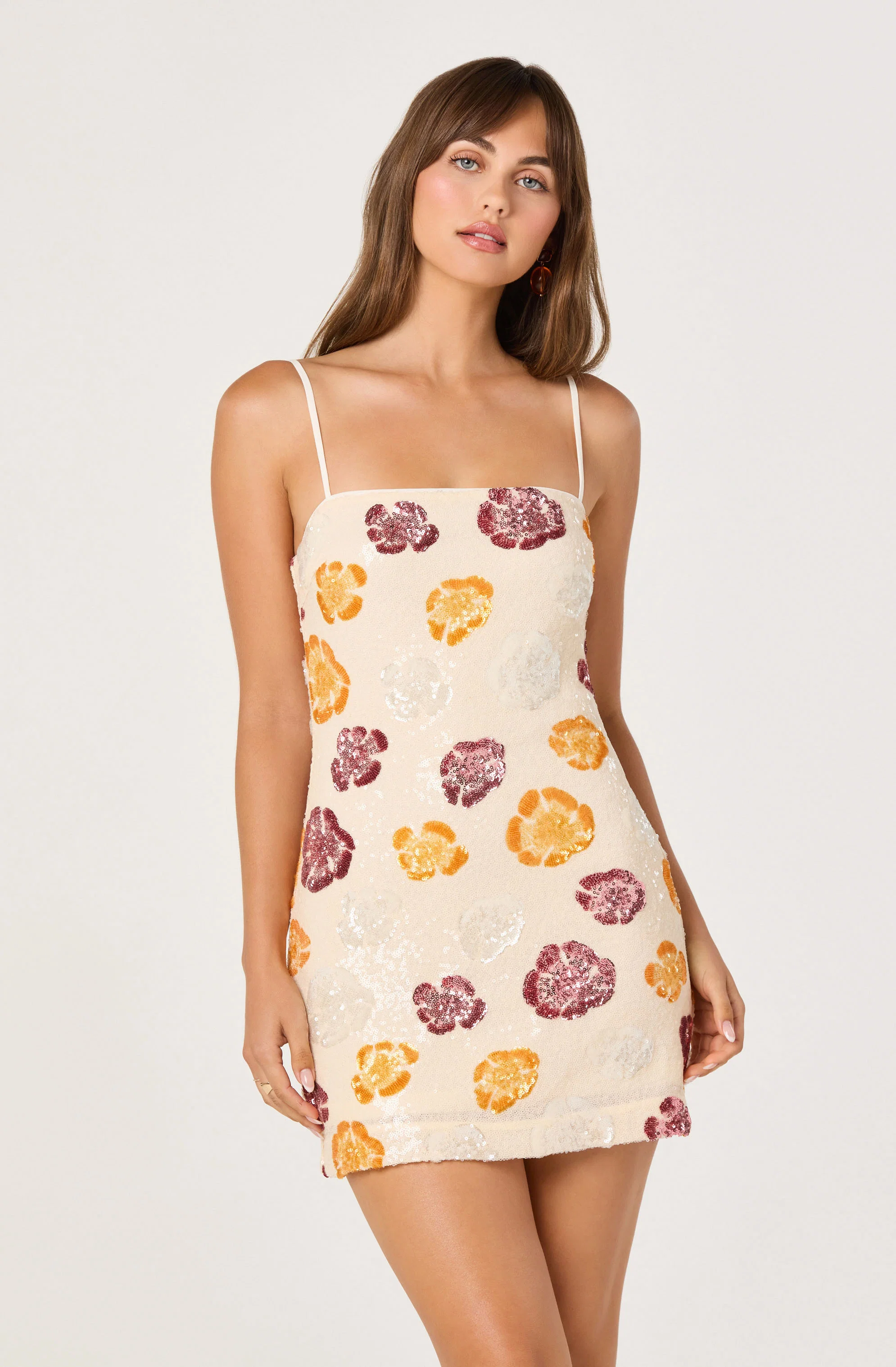Abelia Sequined Floral Mini Dress