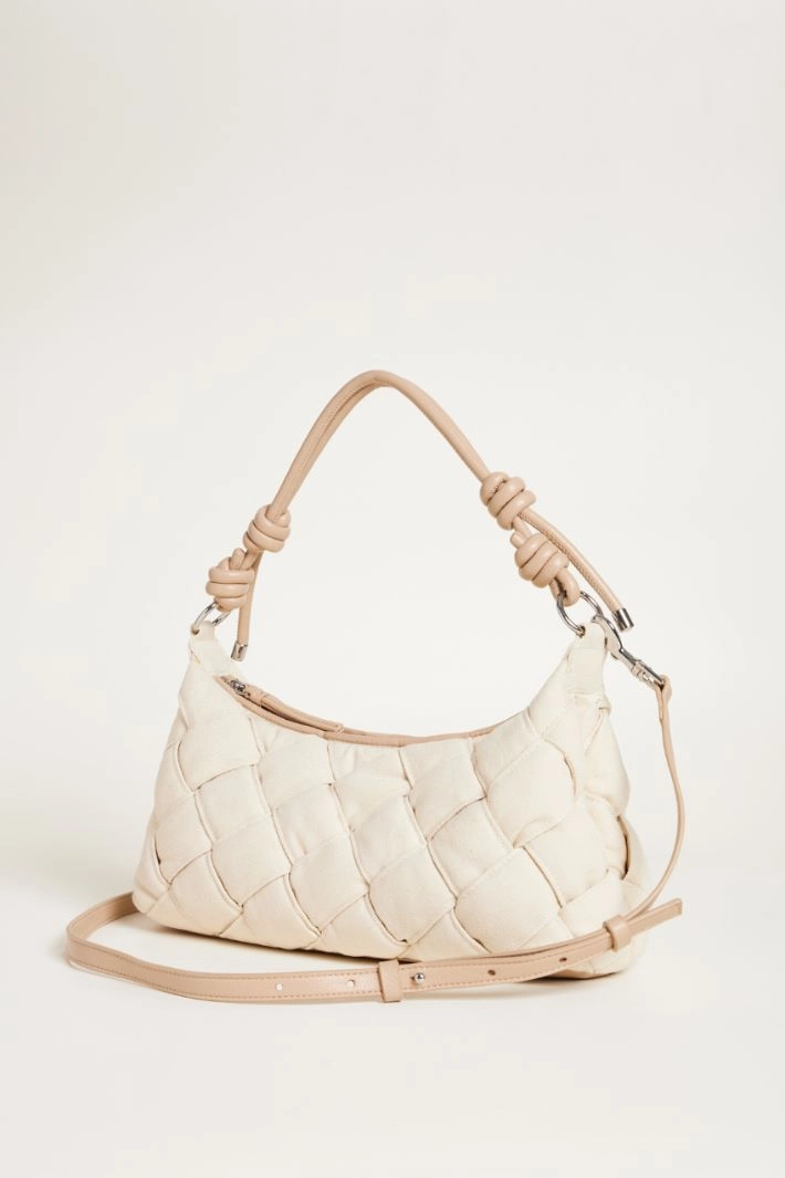 Woven canvas bag - BEIGE