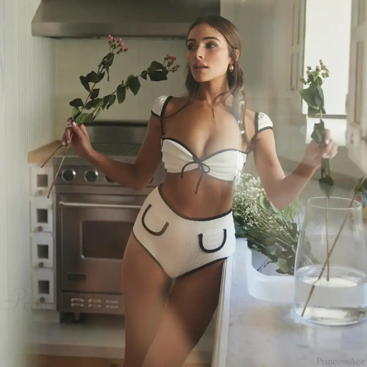 Ribbed High Waist Bandage Bikini Set