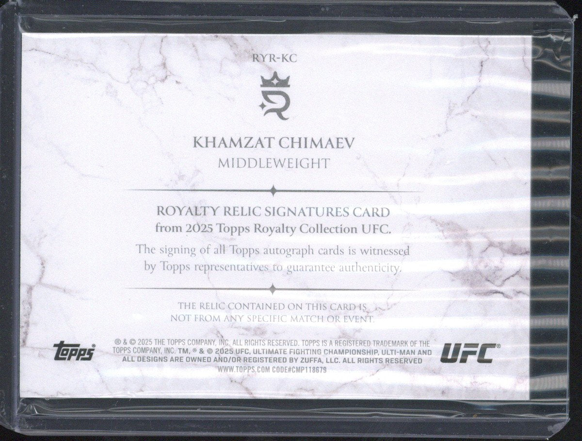 2025 Topps Royalty UFC Khamzat Chimaev Autograph Relic /25 #RYR-KC