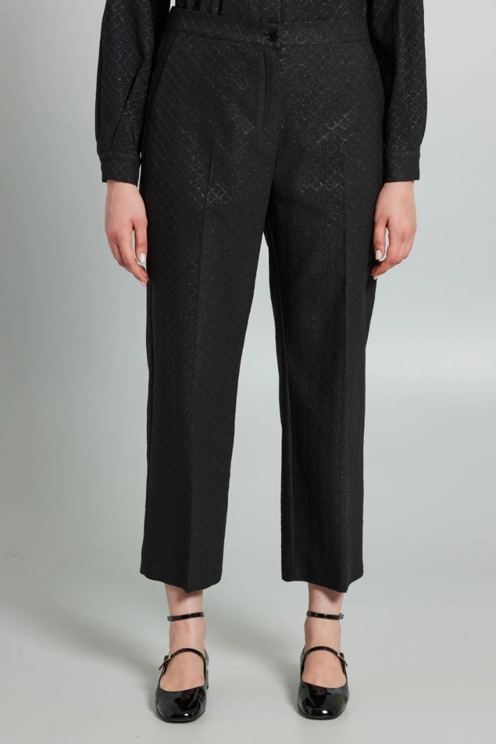 Jacquard trousers - BLACK