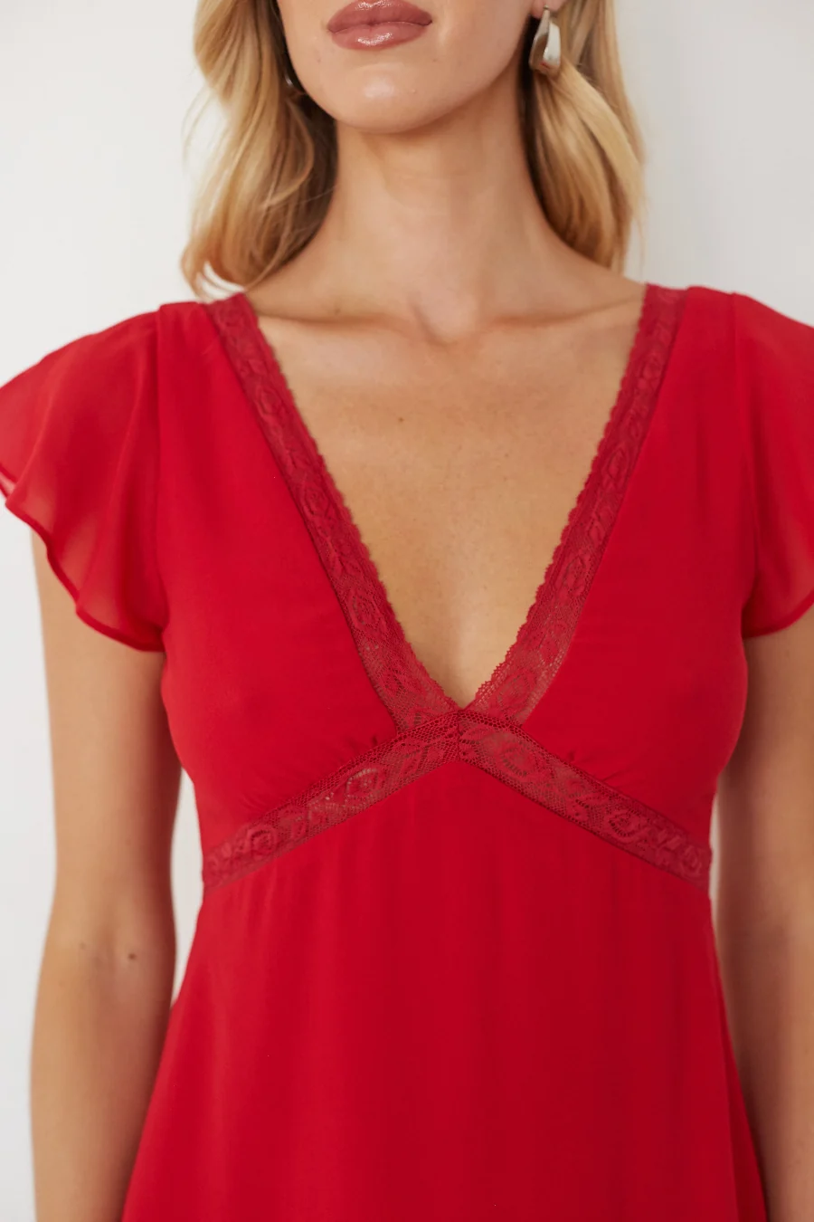 Lisa Lace Trim Mini Dress