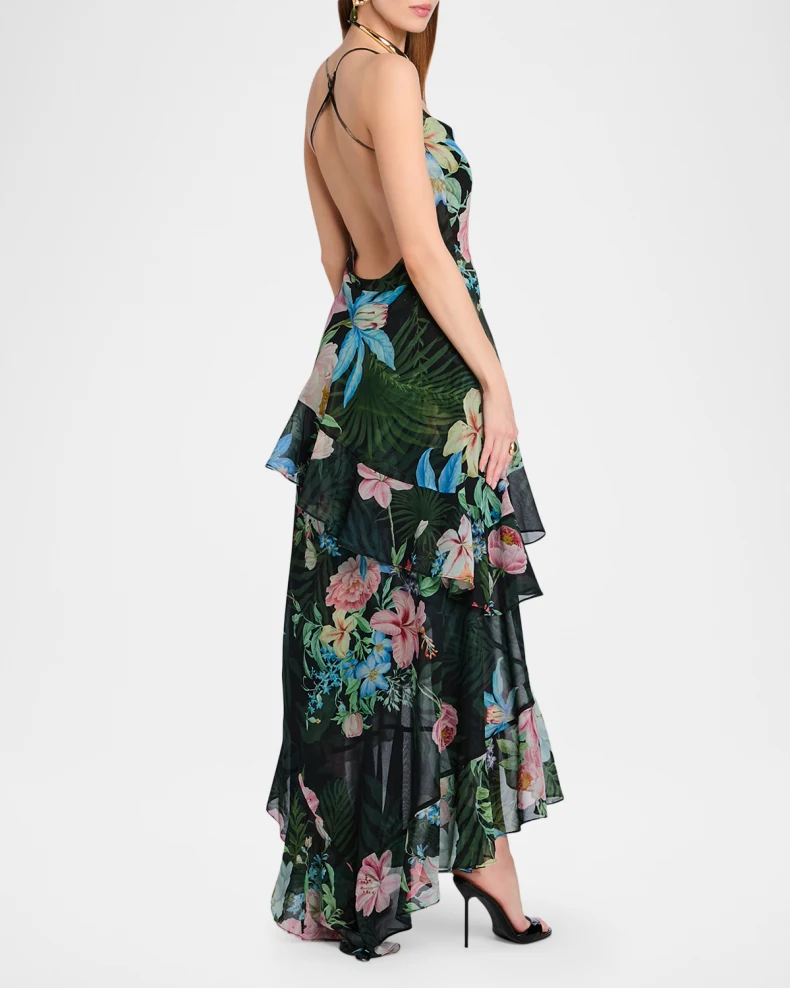 Samara Ruffled Silk Chiffon Dress