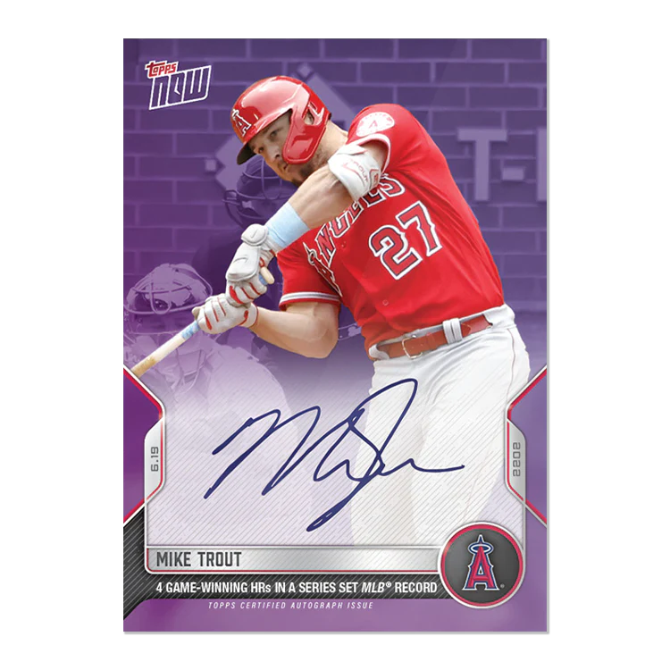 On-Card Auto # to 25 - Mike Trout - 2022 MLB TOPPS NOW® Card 373C