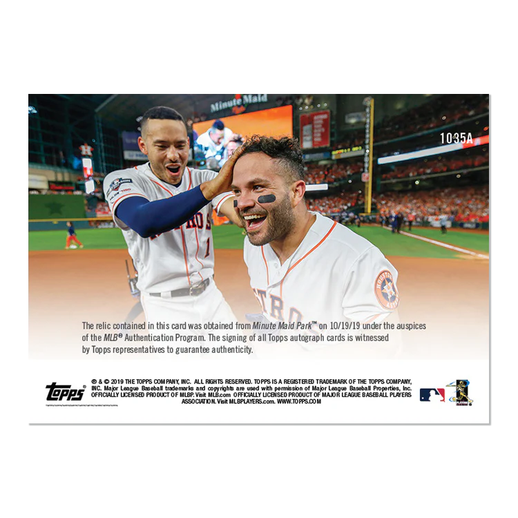On-Card Auto Relic # to 99 - Jose Altuve - MLB TOPPS NOW® Card 1035A