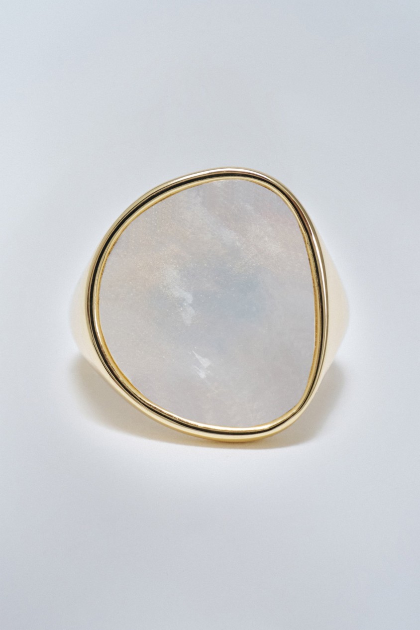 ADJUSTABLE RING WITH MOTHER-OF-PEARL