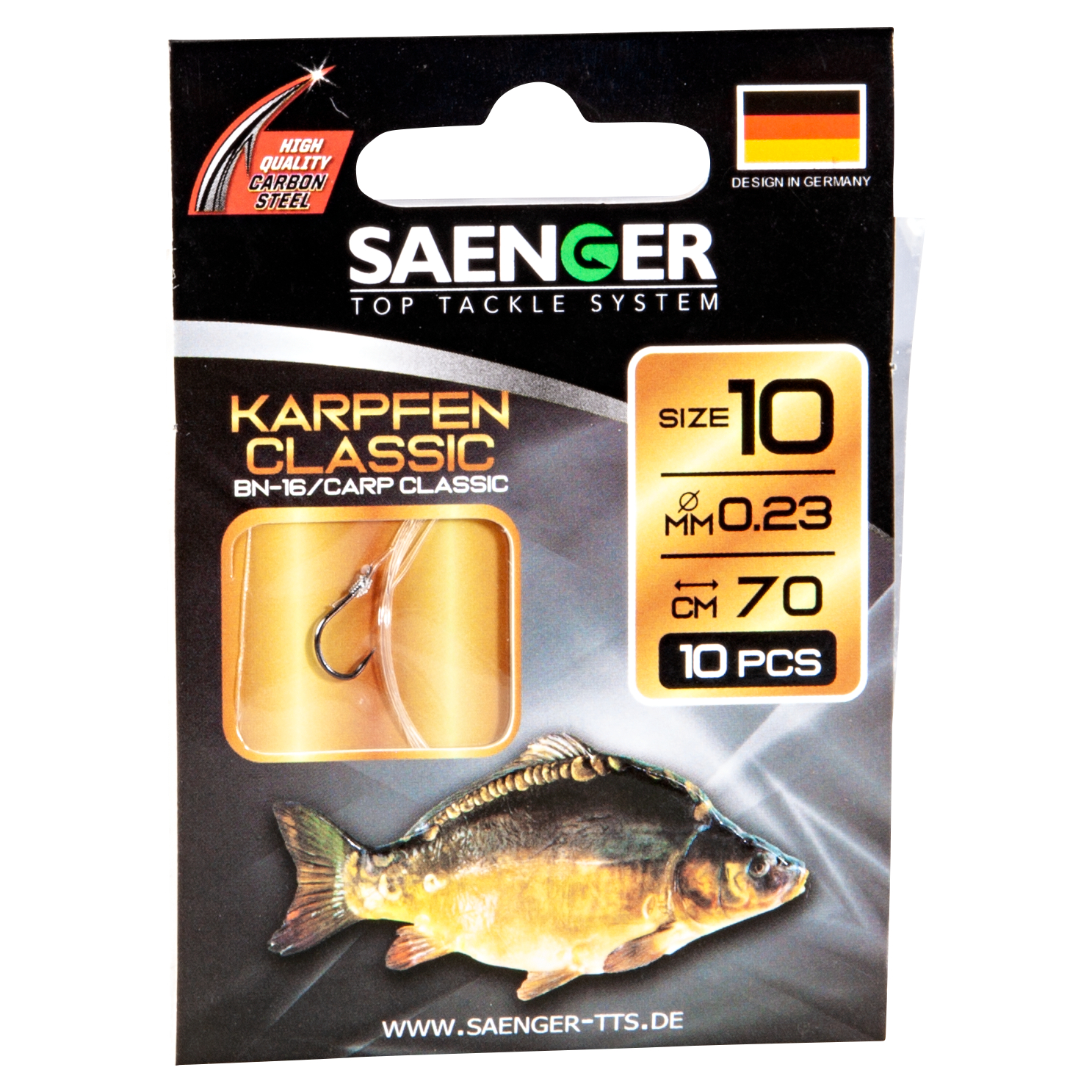 Sänger Target fish Hook, tied (Carp Classic BN-16)